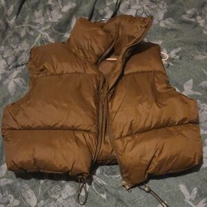 Brown Women's Puffer Vest